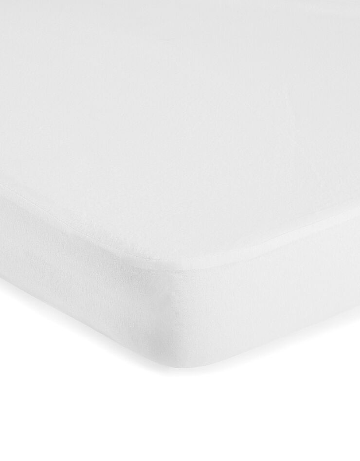 Protège matelas molleton imperméable polyuréthane housse 30 cm (blanc)