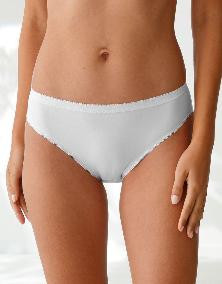 Culotte midi basique - lot de 3 (3 blancs) Culotte midi basique - lot de 3 (3 blancs)