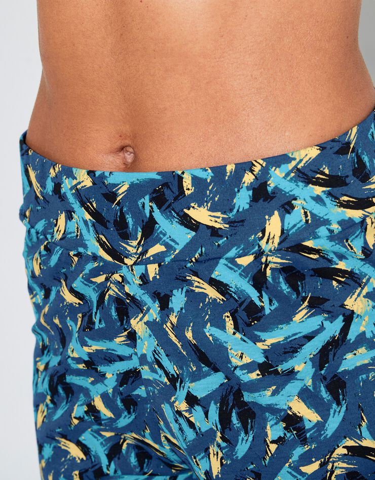 Short imprimé pur coton, taille élastique (turquoise) Short imprimé pur coton, taille élastique (turquoise)