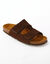 Mules croûte de cuir certifié LWG (chocolat)