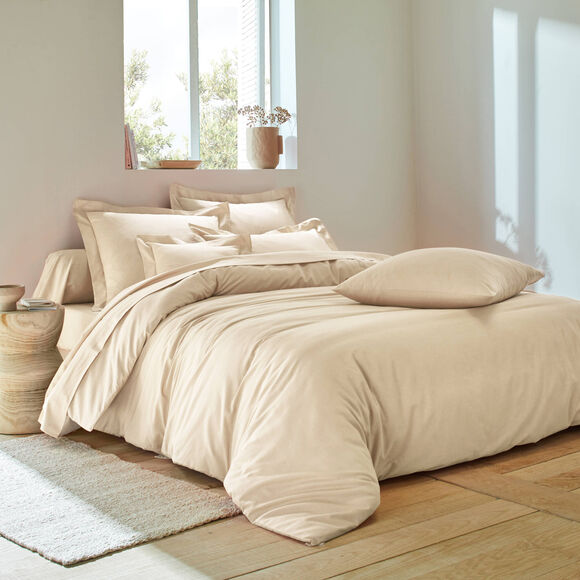 Linge de lit uni - coton 57 fils/cm&sup2; (sable)