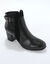 Boots en cuir bi-matière élastiquées à boucle et à talon (noir)