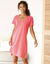 Chemise de nuit courte jersey et broderie anglaise (corail)