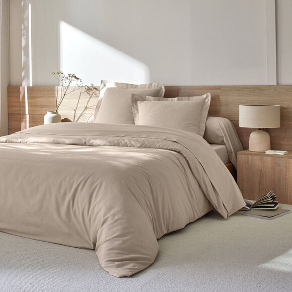 Linge de lit uni - percale de coton 72 fils/cm&sup2; (sable)