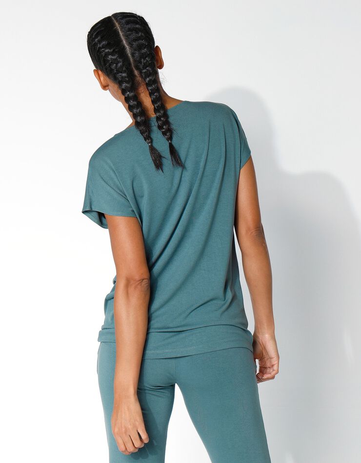 Tee-shirt col tunisien uni, maille fluide (bronze) Tee-shirt col tunisien uni, maille fluide (bronze)