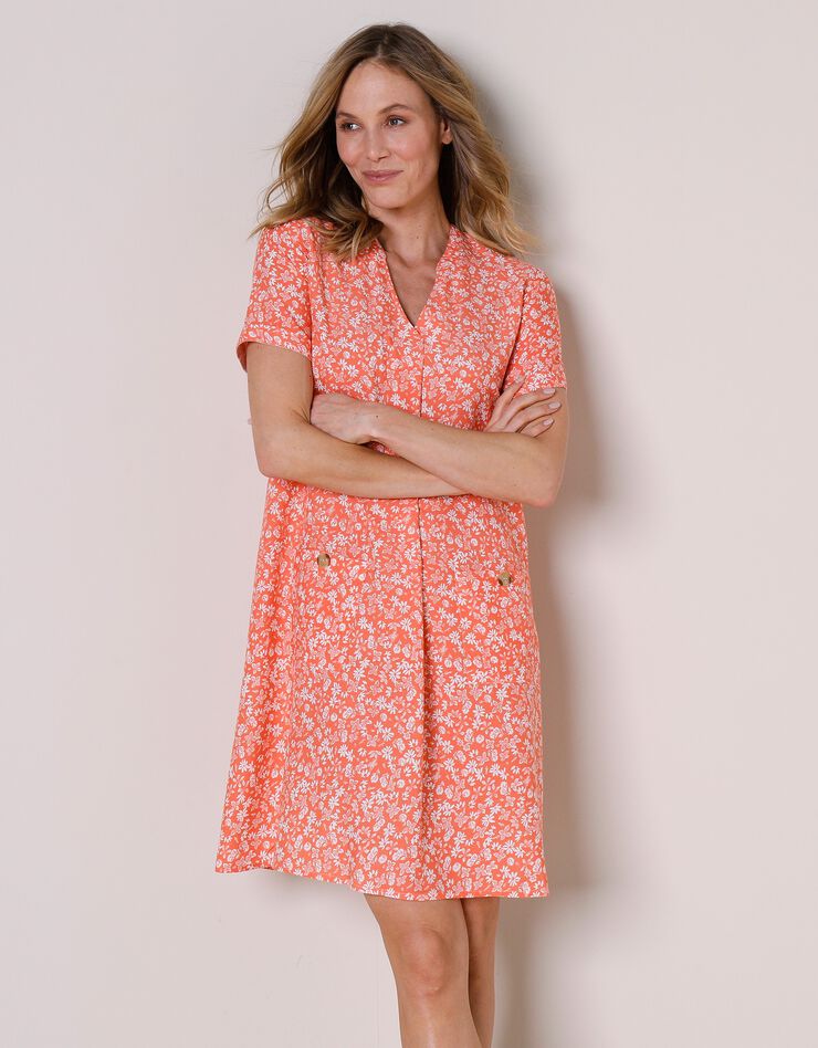 Robe courte évasée imprimée (abricot)
