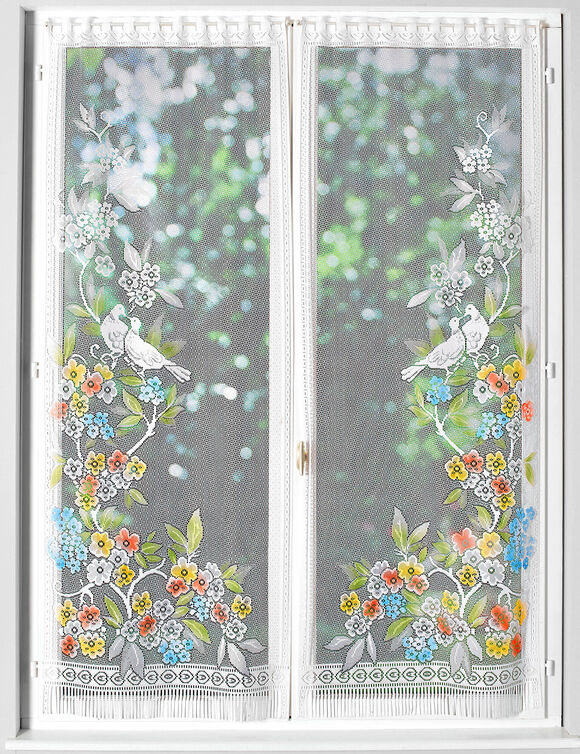 Vitrage droit Colombes - paire (peint)