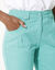 Pantacourt droit stretch (vert menthe)