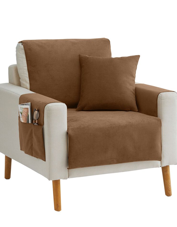 Housse coussin uni velours côtelé - lot de 2 (taupe) Housse coussin uni velours côtelé - lot de 2 (taupe)