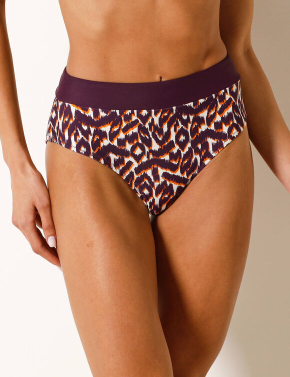 Culotte imprim&eacute;e forme maxi ligne post-op&eacute;ratoire Araminda (&eacute;cru / prune)