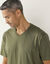 Tee-shirt col V manches courtes (kaki)