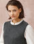 Robe pull sans manches, finitions contrastantes (anthracite chiné)