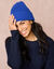 Bonnet en maille unie (bleu)