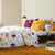 Linge de lit Vitaly coton à motifs visages (blanc)