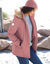 Parka imperméable zippée capuche (rose grisé)