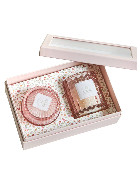 Coffret de 2 bougies parfum&eacute;es (rose)