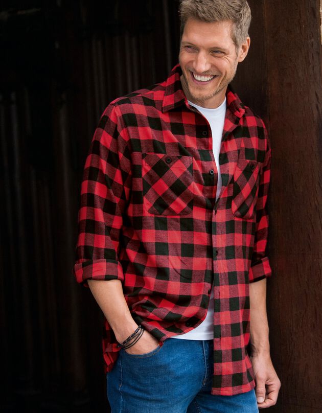 Chemise carreaux écossais flanelle (rouge / noir)