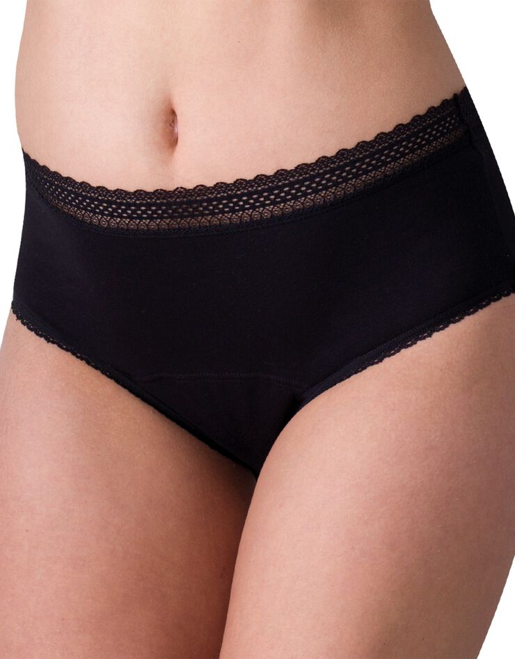 Culotte menstruelle forme maxi - coton issu de l'agriculture biologique (noir) Culotte menstruelle forme maxi - coton issu de l'agriculture biologique (noir)