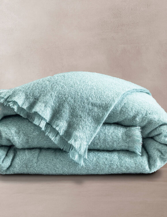 Couverture laine mohair angora (eucalyptus)