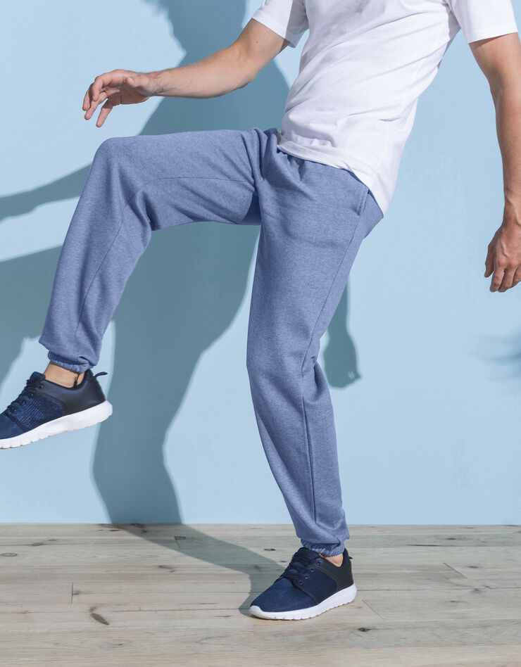 Pantalon jogging molleton bas élastiqué (bleu jean) Pantalon jogging molleton bas élastiqué (bleu jean)