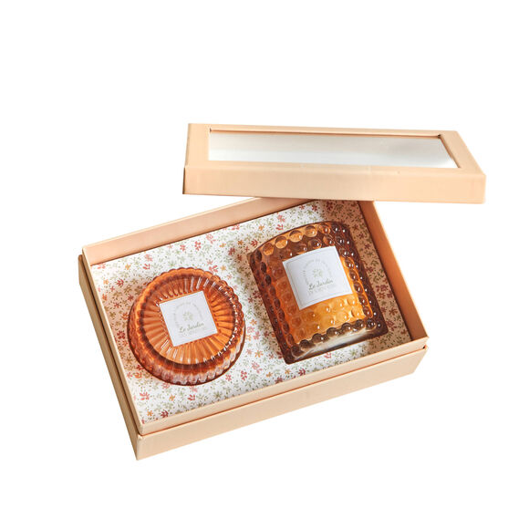 Coffret de 2 bougies parfum&eacute;es (orange)