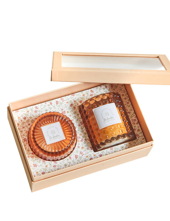 Coffret de 2 bougies parfum&eacute;es (orange)