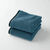 Serviettes de bain finition broderie fantaisie - 420g/m2 (bleu jean)