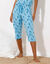 Pantacourt de pyjama imprimé fleuri (bleu / écru)