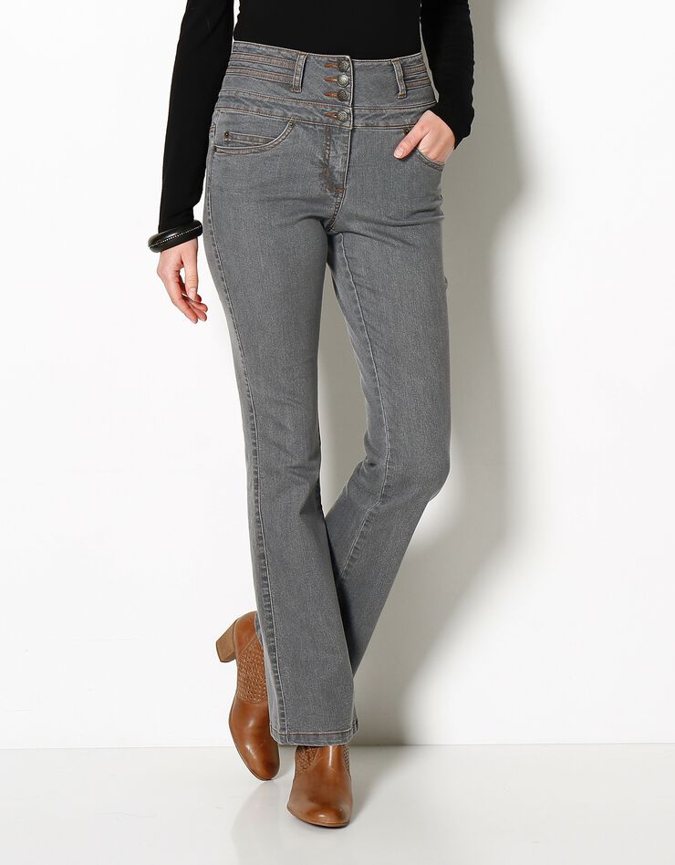 Jean taille haute bootcut entrej. 75 cm (gris) Jean taille haute bootcut entrej. 75 cm (gris)