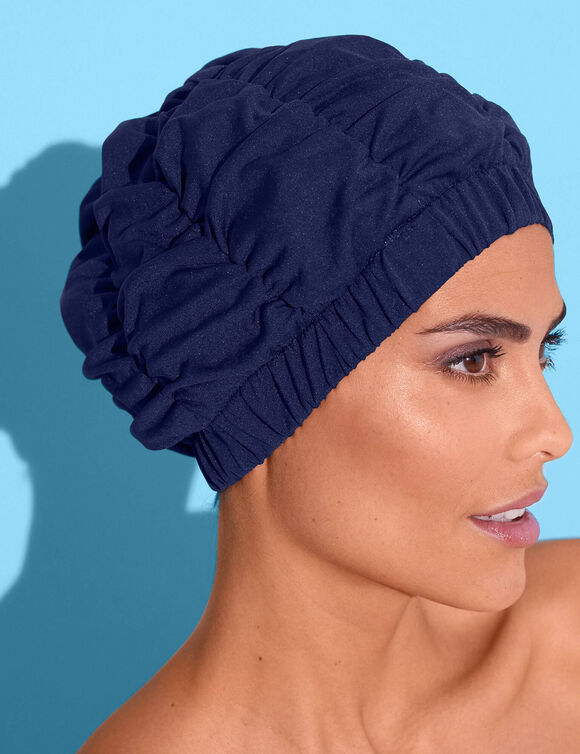 Bonnet de bain fantaisie femme (marine)