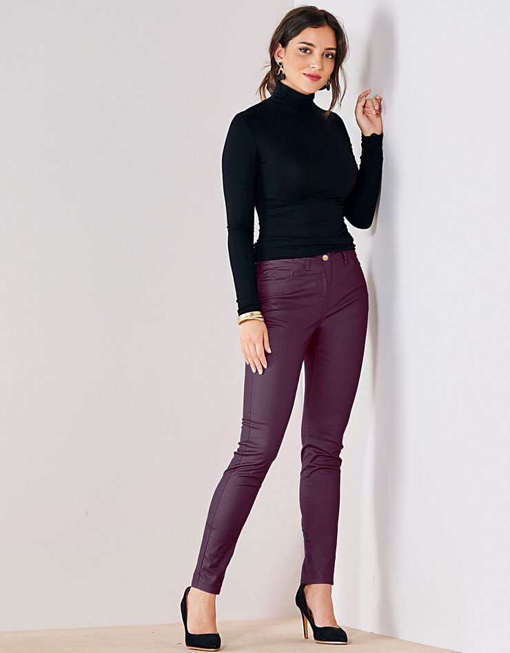Pantalon enduit fuselé (prune) Pantalon enduit fuselé (prune)