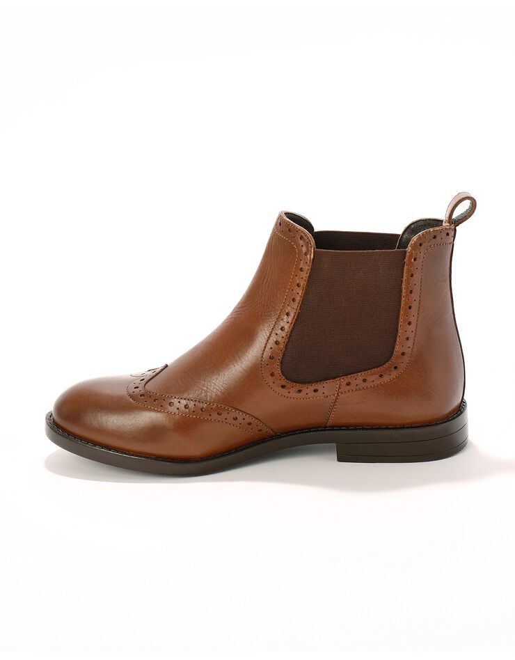 Boots perforées en cuir (caramel) Boots perforées en cuir (caramel)