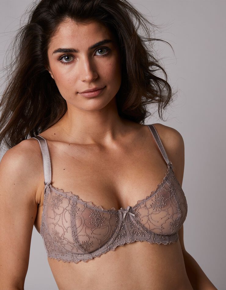 Soutien-gorge tulle brodé forme corbeille Callao – avec armatures (taupe) Soutien-gorge tulle brodé forme corbeille Callao – avec armatures (taupe)