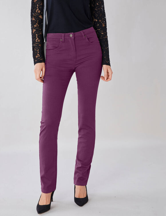 Pantalon sculptant, 5 poches (prune)