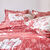 Linge de lit imprimé Pénélope coton (bois de rose)