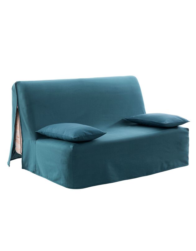 Housse canapé BZ bachette coton uni (bleu)