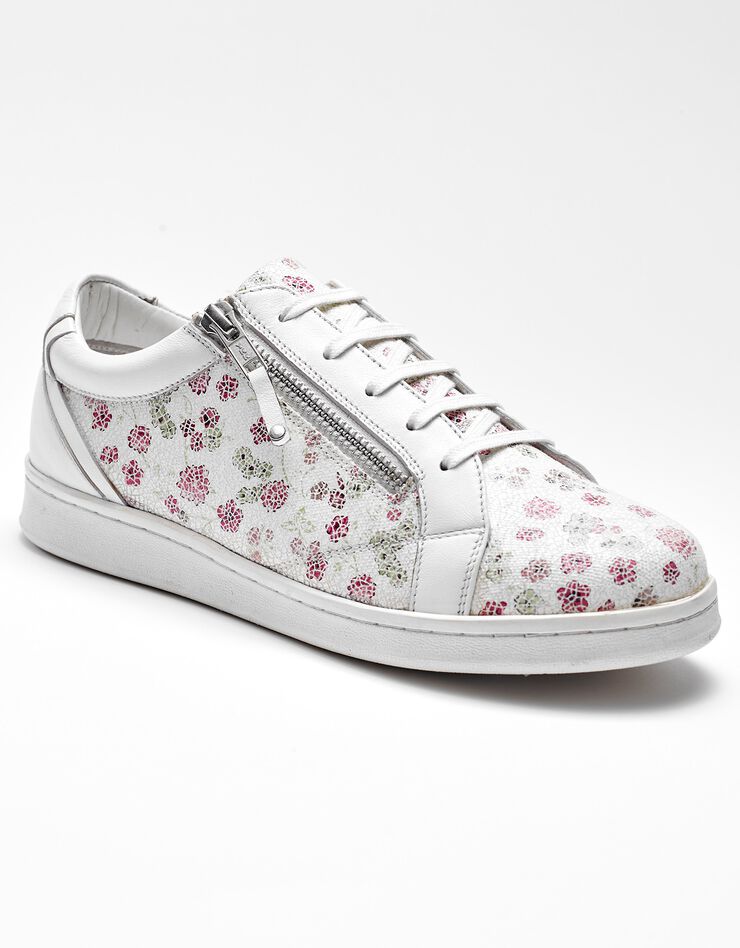 Tennis zippées en cuir perforé (multicolore) Tennis zippées en cuir perforé (multicolore)