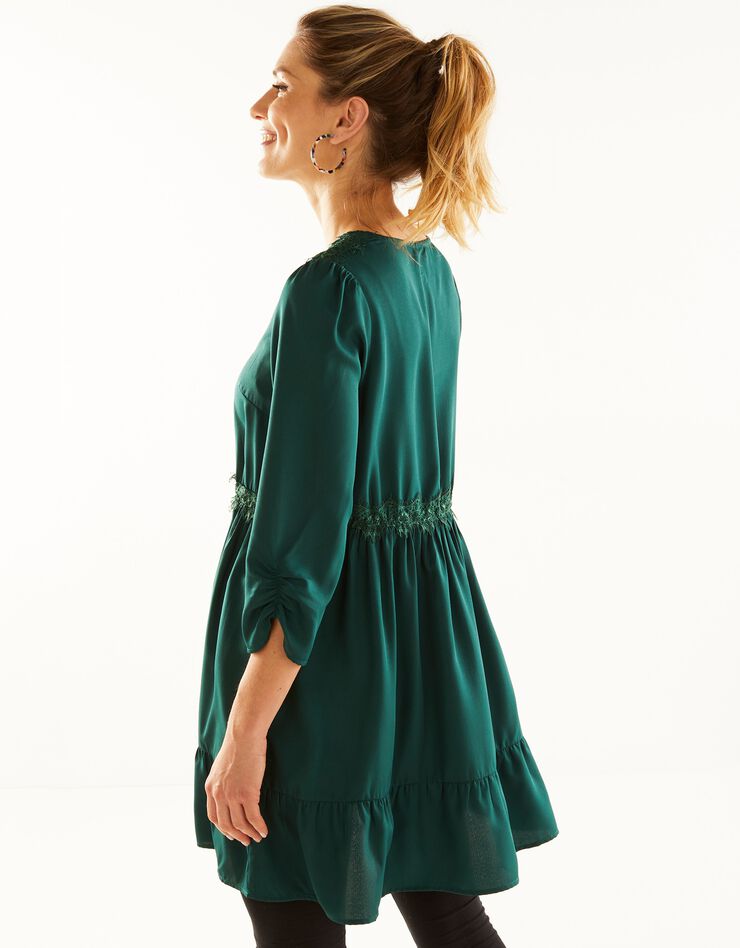Tunique dentelle manches 7/8ème unie (vert) Tunique dentelle manches 7/8ème unie (vert)