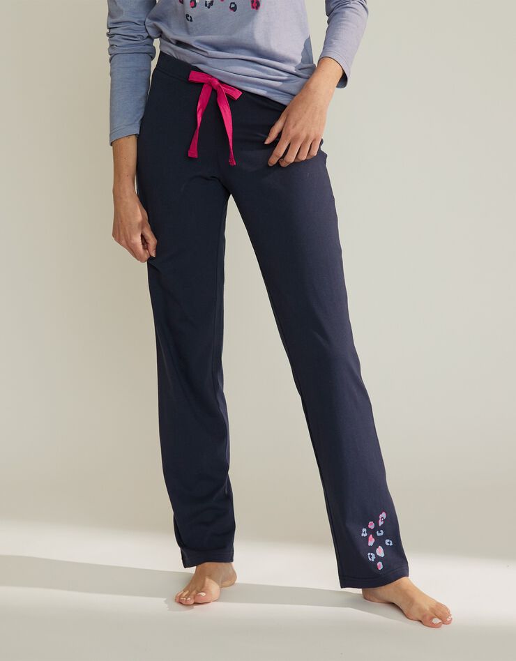 Pantalon pyjama coton Beautiful uni imprimé placé (marine) Pantalon pyjama coton Beautiful uni imprimé placé (marine)