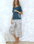 T-shirt de pyjama imprimé Ikat (bleu canard)