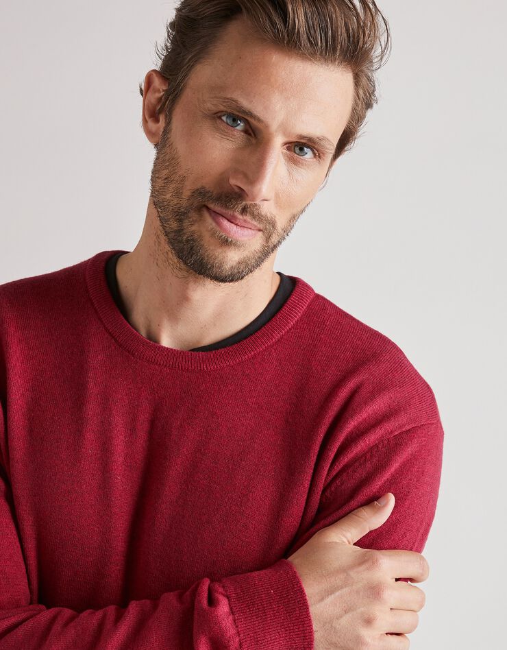 Pull col rond 80% laine (rouge carmin) Pull col rond 80% laine (rouge carmin)