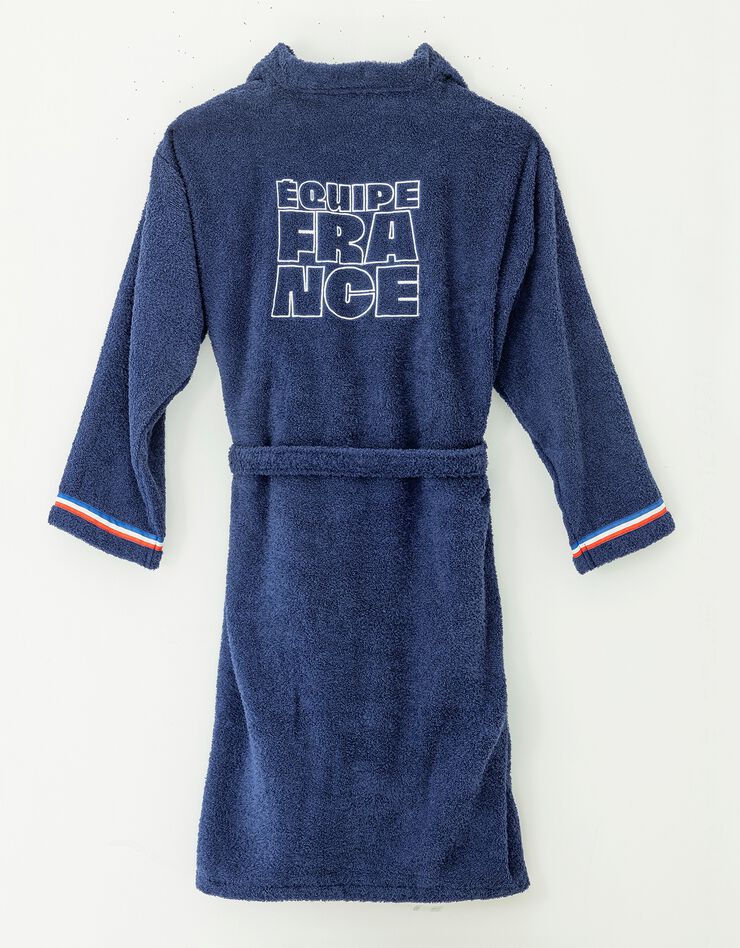 Peignoir de bain adulte col kimono JO Paris 2024® personnalisable - éponge (bleu)