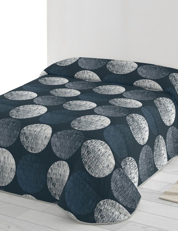 Couette microfibre imprimée Luna 200g/m2 (bleu / noir)