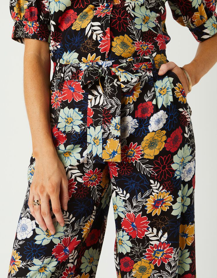 Pantalon raccourci imprimé (noir / multicolore) Pantalon raccourci imprimé (noir / multicolore)