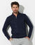 Sweat molleton col camionneur zippé (marine)