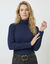 Sous-pull col roul&eacute; stretch (marine)