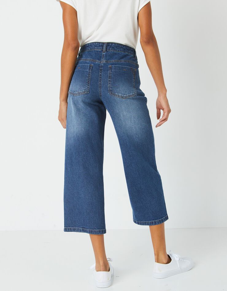 Jean large raccourci coupe stretch, spécial petites (stone) Jean large raccourci coupe stretch, spécial petites (stone)