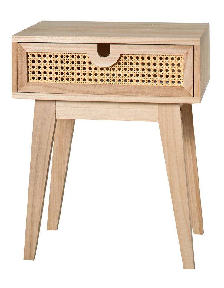 Chevet en bois et cannage (BOIS NATUREL)