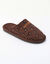 Mules &agrave; message, motif l&eacute;opard. (chocolat)
