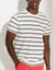 T-shirt ray&eacute; col rond manches courtes - coton biologique(**) (blanc cass&eacute; / marine)